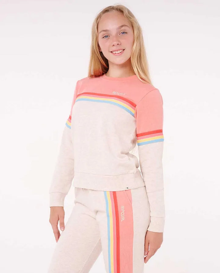 Ripcurl Girls Surf Revival Track Pant - Oatmeal Marle 5