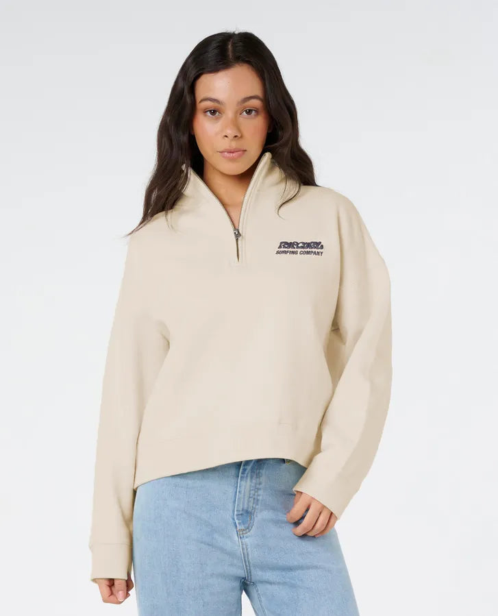 Ripcurl Women's Surf Puff 1/4 Zip - Natural