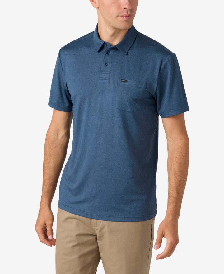O'Neill Men's Traveler Upf Short Sleeve Polo Shirt - Navy Heather 1