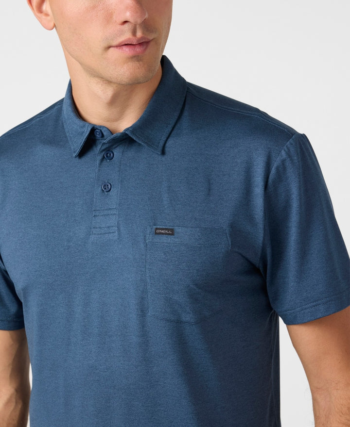 O'Neill Men's Traveler Upf Short Sleeve Polo Shirt - Navy Heather 3