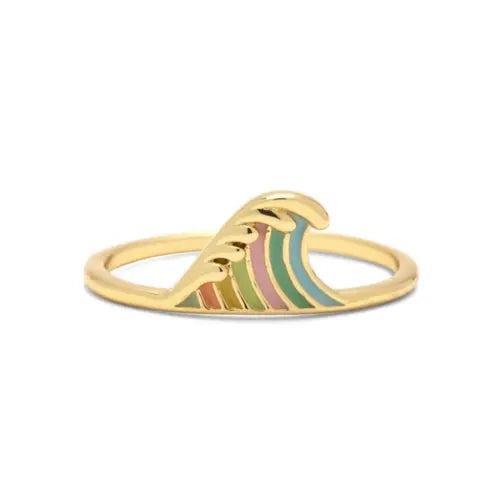 Pura Vida Crashing Waves Ring Gold pic 1 | SoHa Surf Shop