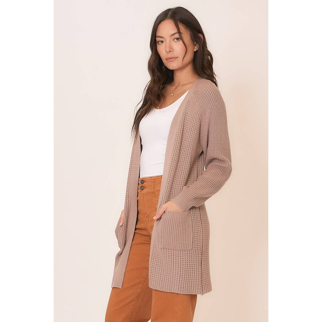 Rib Knit Open Cardigan coco1