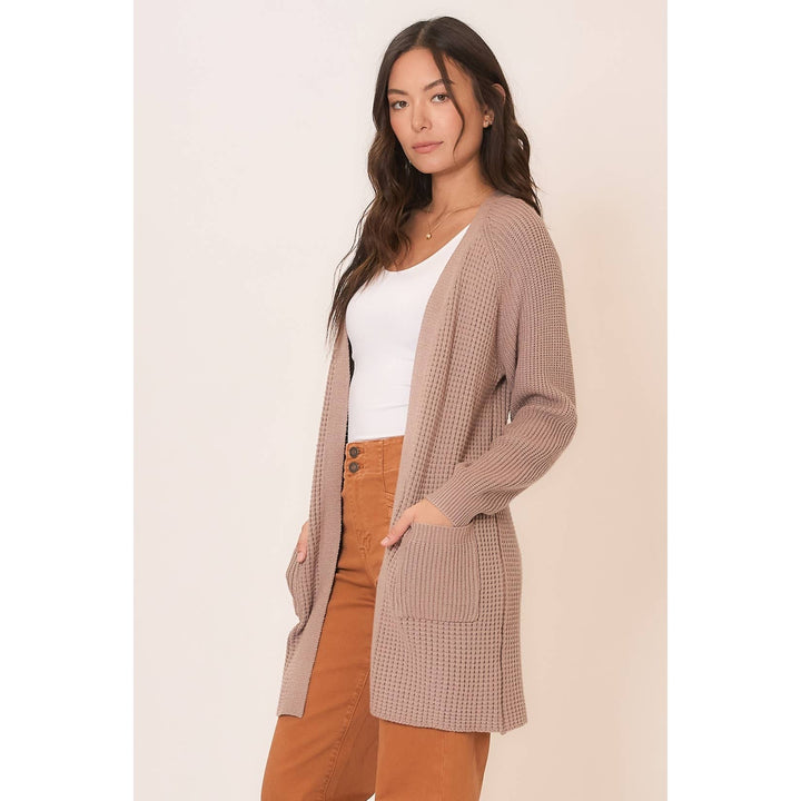 Rib Knit Open Cardigan coco1