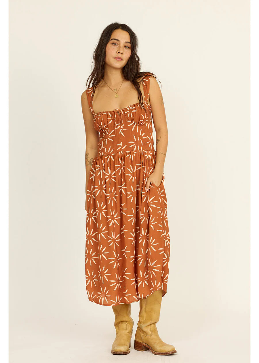 Sisstr Women’s Rising Sun Midi Dress, Terracotta / M