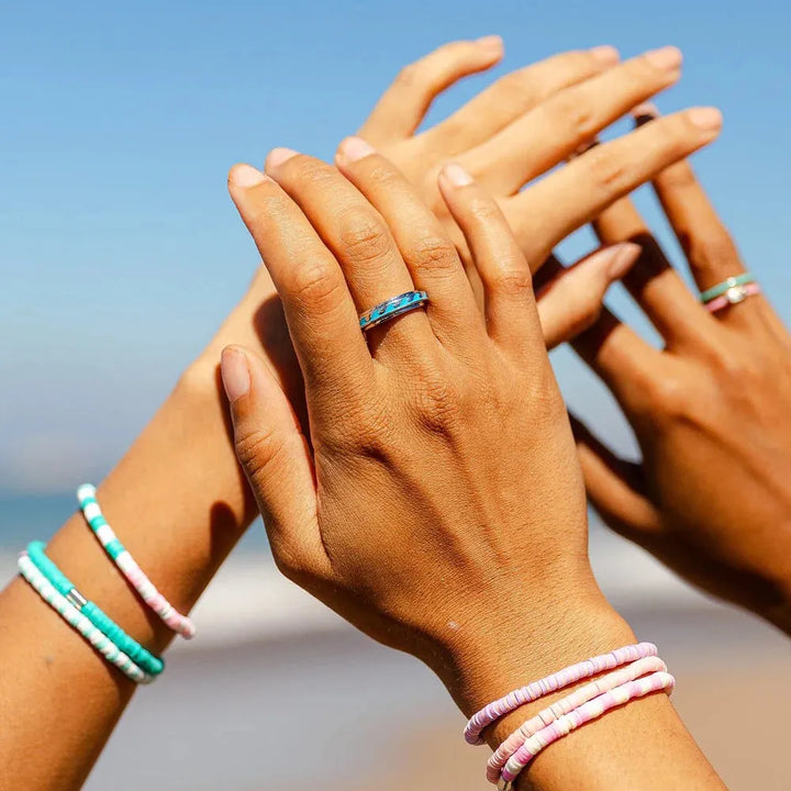 Pura Vida Enamel Wave Fidget Ring Silver pic 9 | SoHa Surf Shop