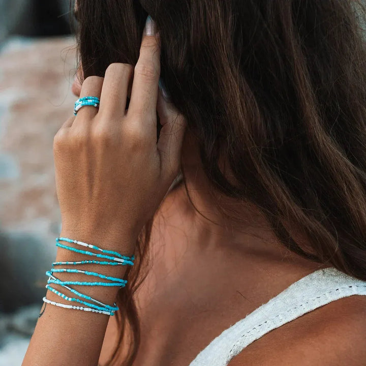 Pura Vida Seafoam Dream Stretch Bracelet Set Default Title pic 7 | SoHa Surf Shop