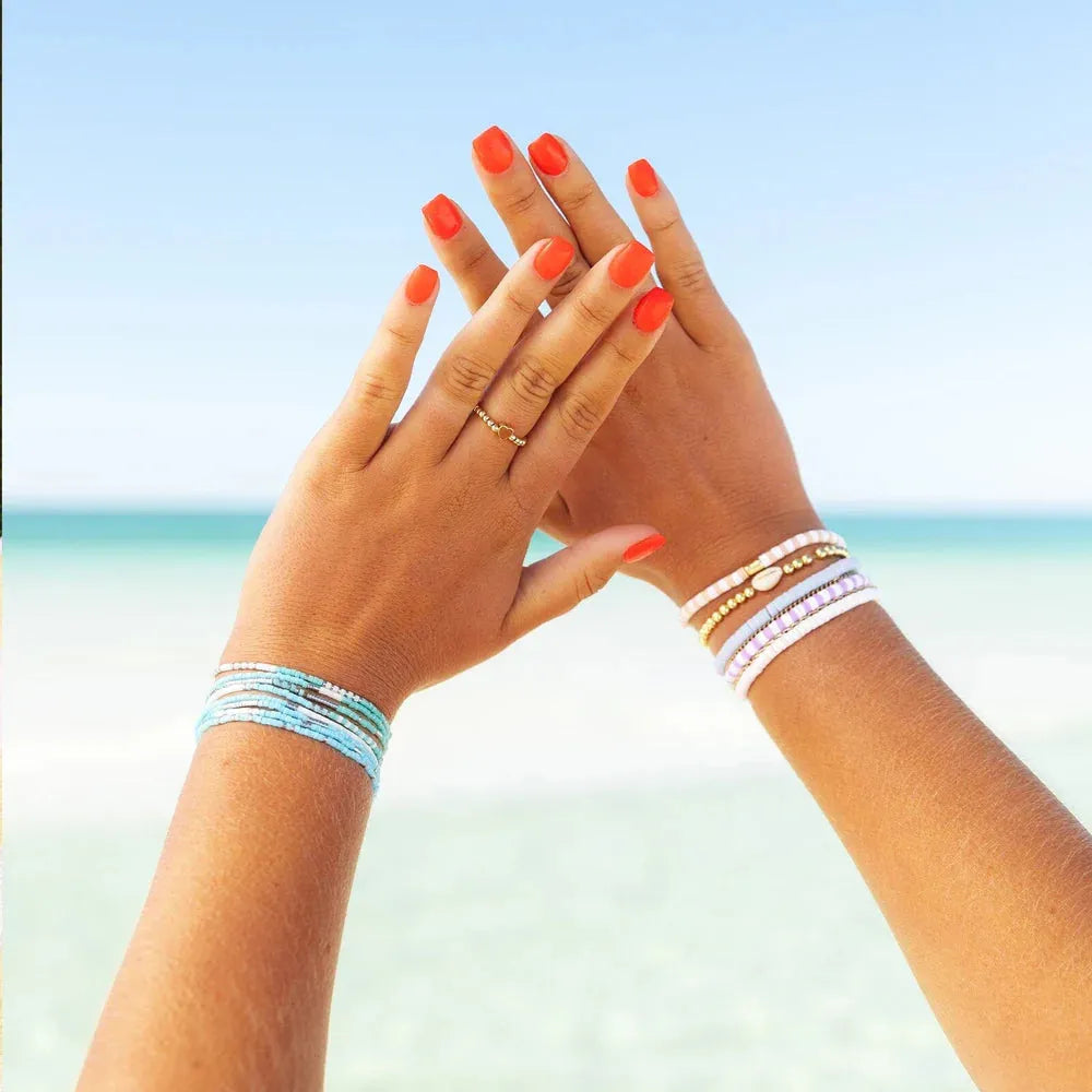 Pura Vida Seafoam Dream Stretch Bracelet Set Default Title pic 6 | SoHa Surf Shop