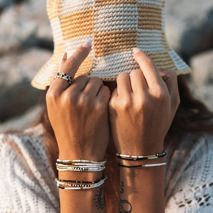 Pura Vida Monochrome Stretch Bracelet 8pk Monochrome pic 6 | SoHa Surf Shop