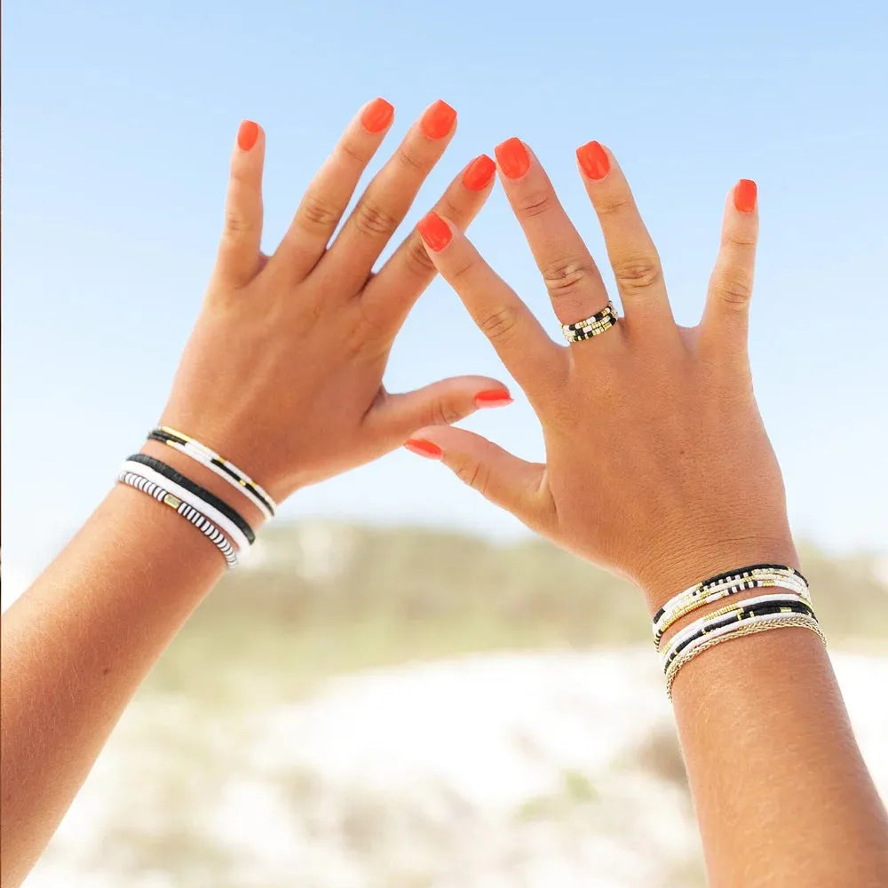 Pura Vida Monochrome Stretch Bracelet 8pk Monochrome pic 7 | SoHa Surf Shop