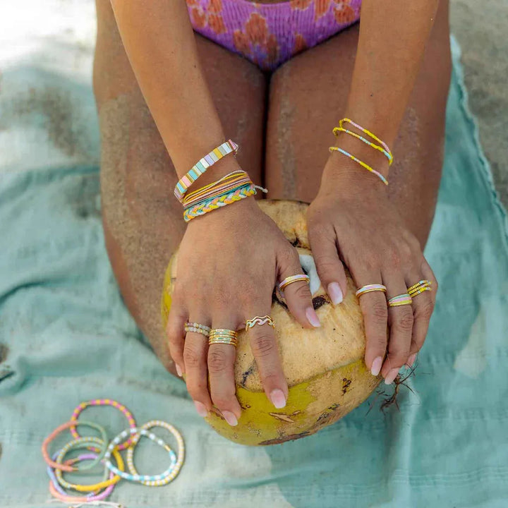 Pura Vida Sunset Beach Stretch Bracelet Set Sunset Beach pic 3 | SoHa Surf Shop