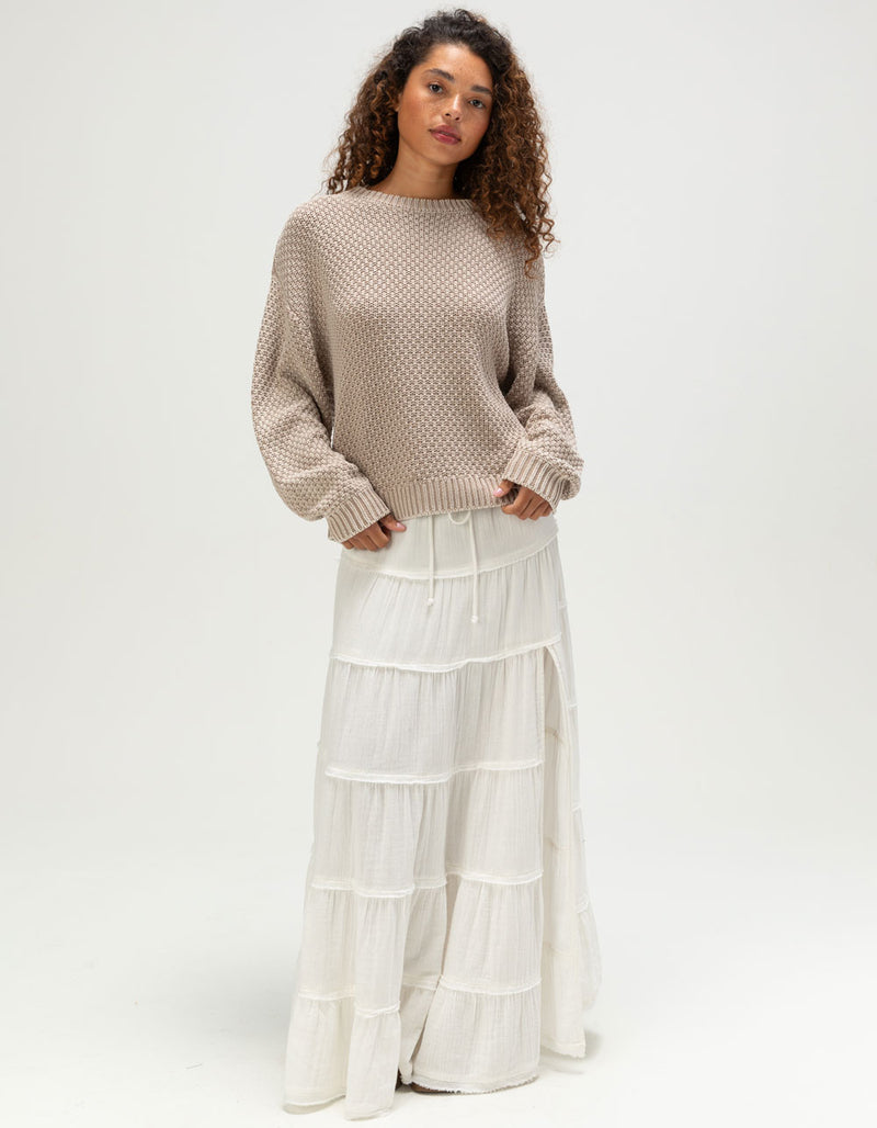 Roxy Women’s Around The Way Sweater - Stone 1