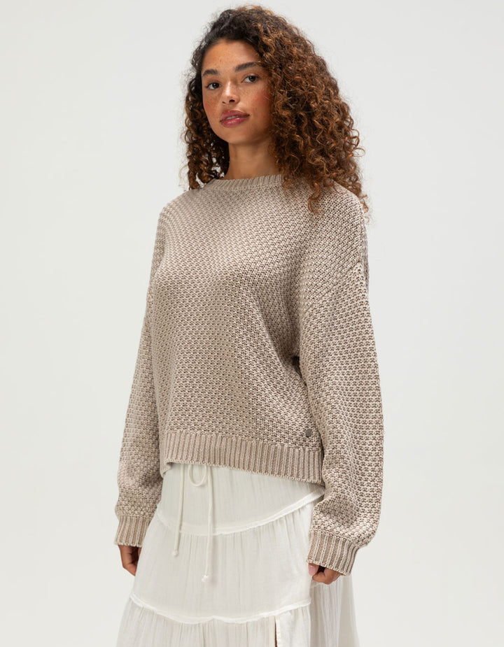 Roxy Women’s Around The Way Sweater - Stone 2