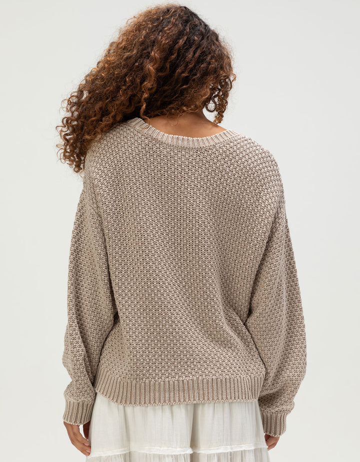 Roxy Women’s Around The Way Sweater - Stone 3