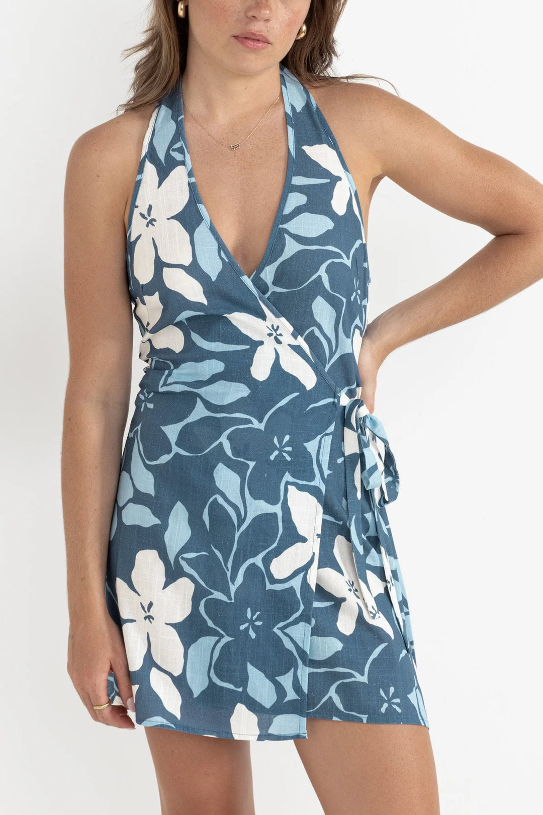 Rhythm Women’s Malia Halter Mini Dress - Blue