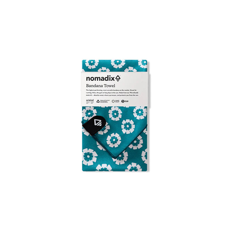 Nomadix Bandana Towel: Fresh Flowers Teal 1