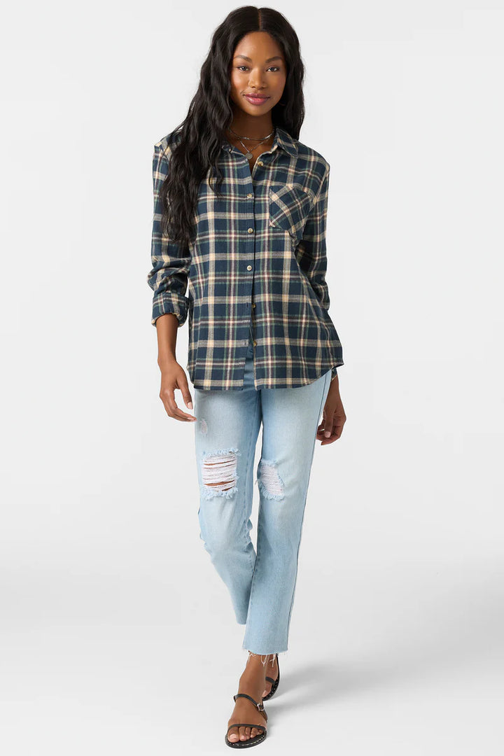 Oneill Women's Logan Flannel Top - Slate 2