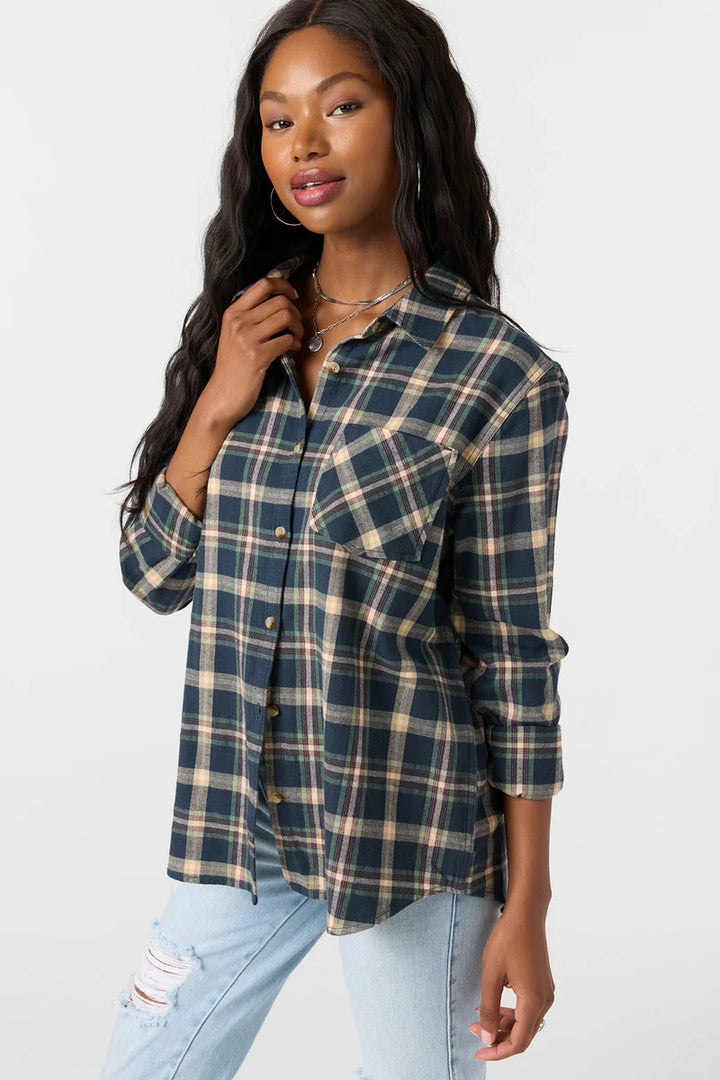 Oneill Women's Logan Flannel Top - Slate 5