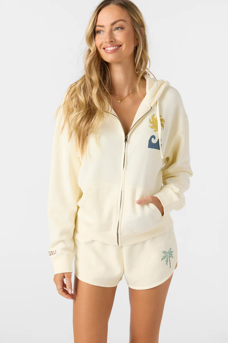 Oneill Women’s Atwood Palma Zip Hoody - Winter White