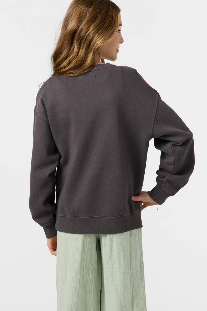 Oneill Girls Skylar Crew Neck - Washed Black 1