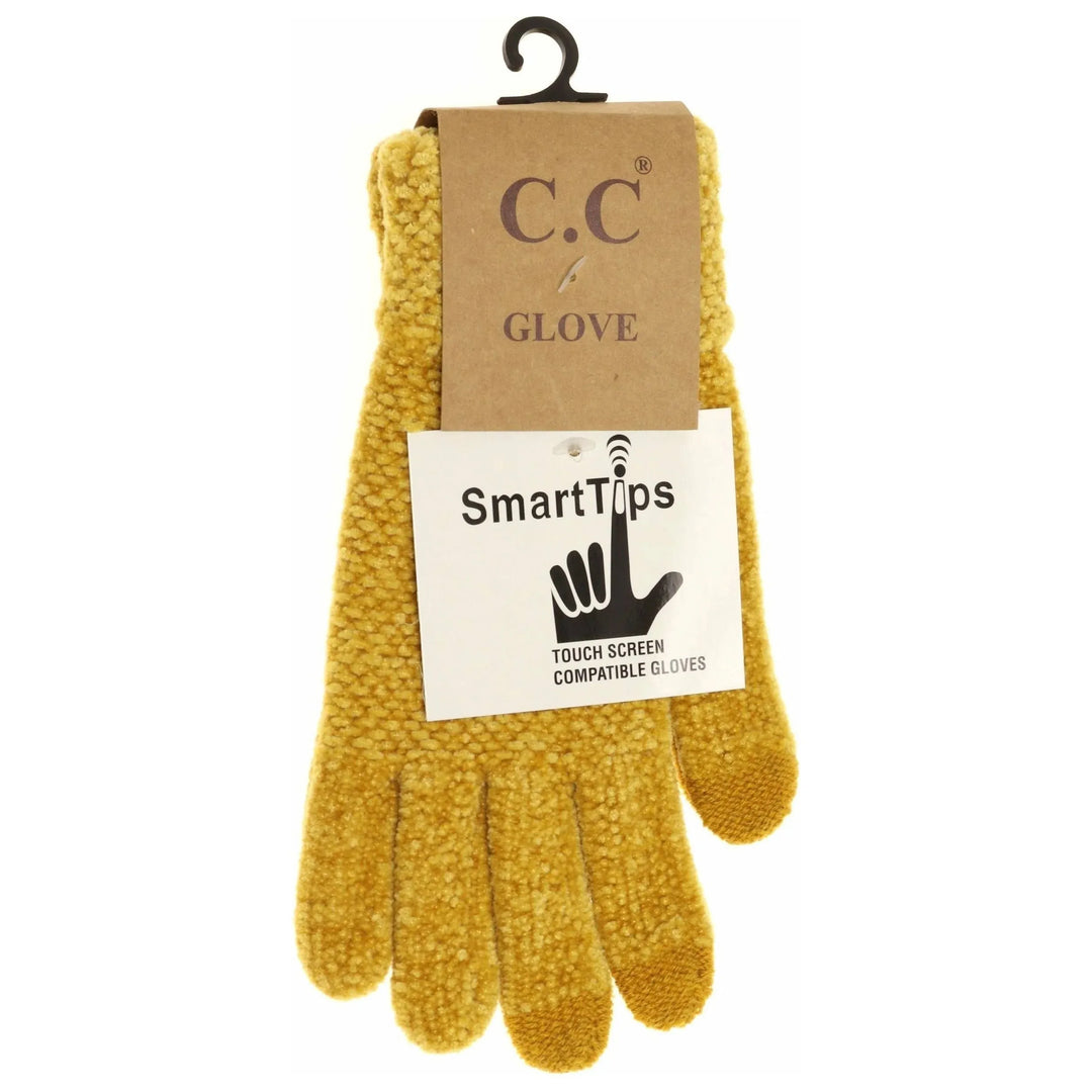 C.C Chenille Gloves Mustard pic 3 | SoHa Surf Shop