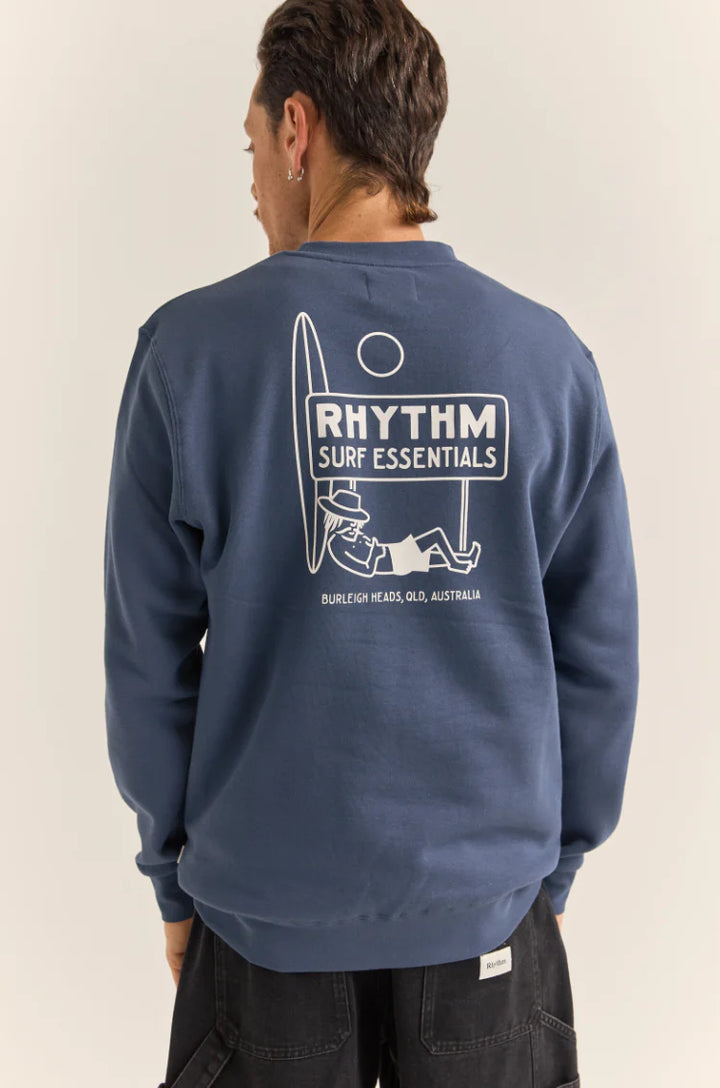 Rhythm Mens Siesta Fleece Crew - Navy