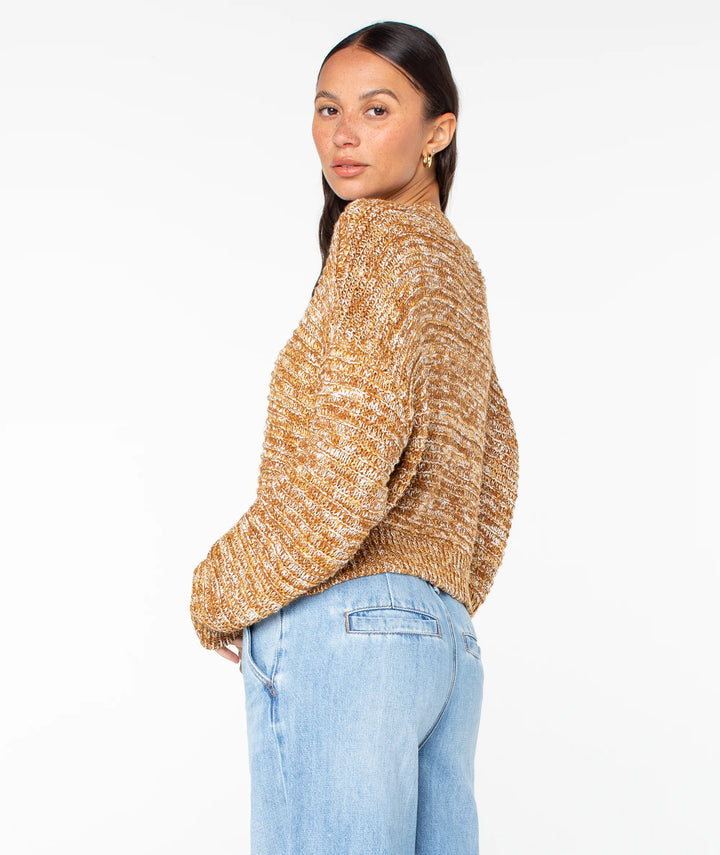 Roxy Women’s Enchanted Sky Crew - Buckthorn Brown/Snow White 2