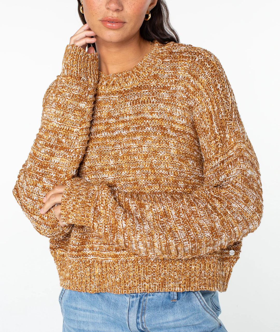 Roxy Women’s Enchanted Sky Crew - Buckthorn Brown/Snow White 4