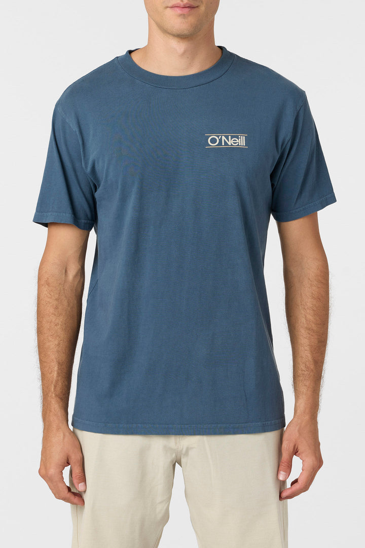 Oneill Men's O'riginals Parallel Lines Relaxed Fit Tee - VN Indigo