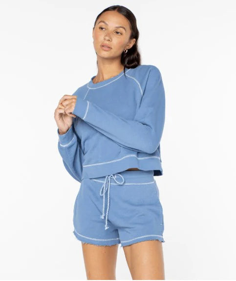 Roxy Women’s Golden Hour Crew - Captains Blue Solid 3