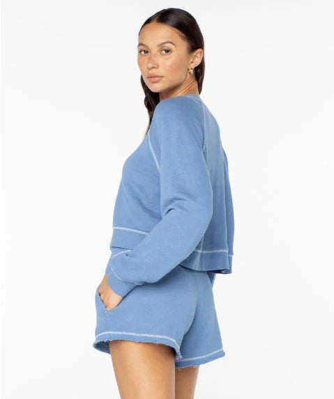 Roxy Women’s Golden Hour Crew - Captains Blue Solid 2