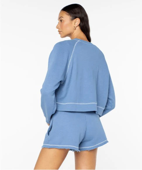 Roxy Women’s Golden Hour Crew - Captains Blue Solid 1