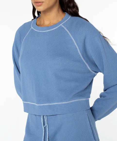 Roxy Women’s Golden Hour Crew - Captains Blue Solid 4