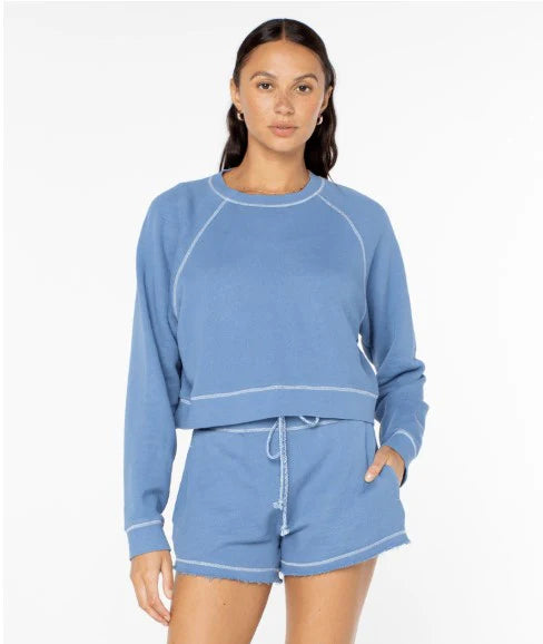 Roxy Women’s Golden Hour Crew - Captains Blue Solid