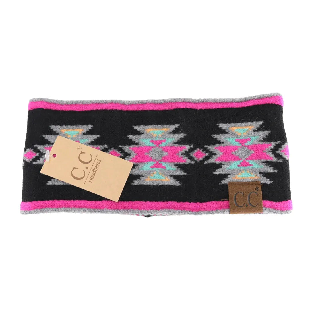 C.C Southwestern Pattern Head Wrap Black Multi pic 1 | SoHa Surf Shop