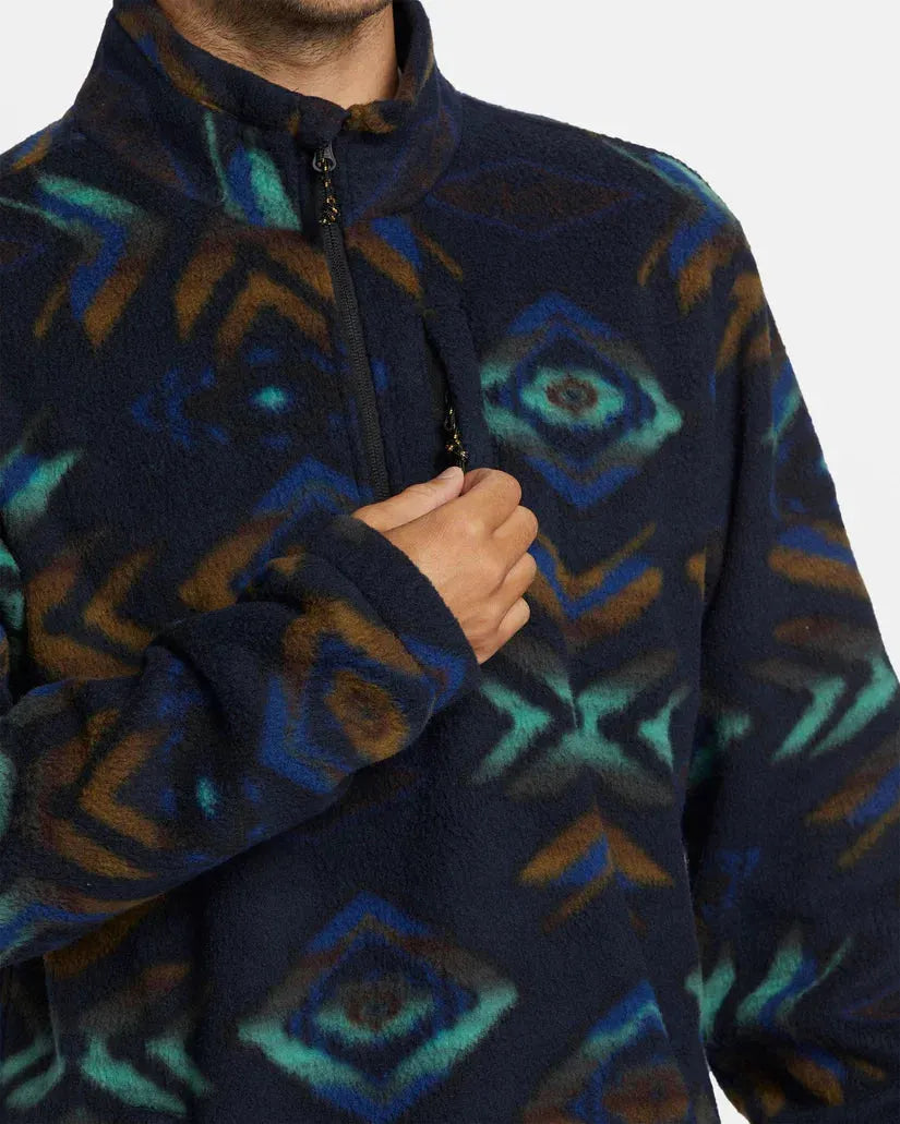 Billabong men's A/Div Boundary Mock Neck Fleece Navy pic 4 | SoHa Surf Shop