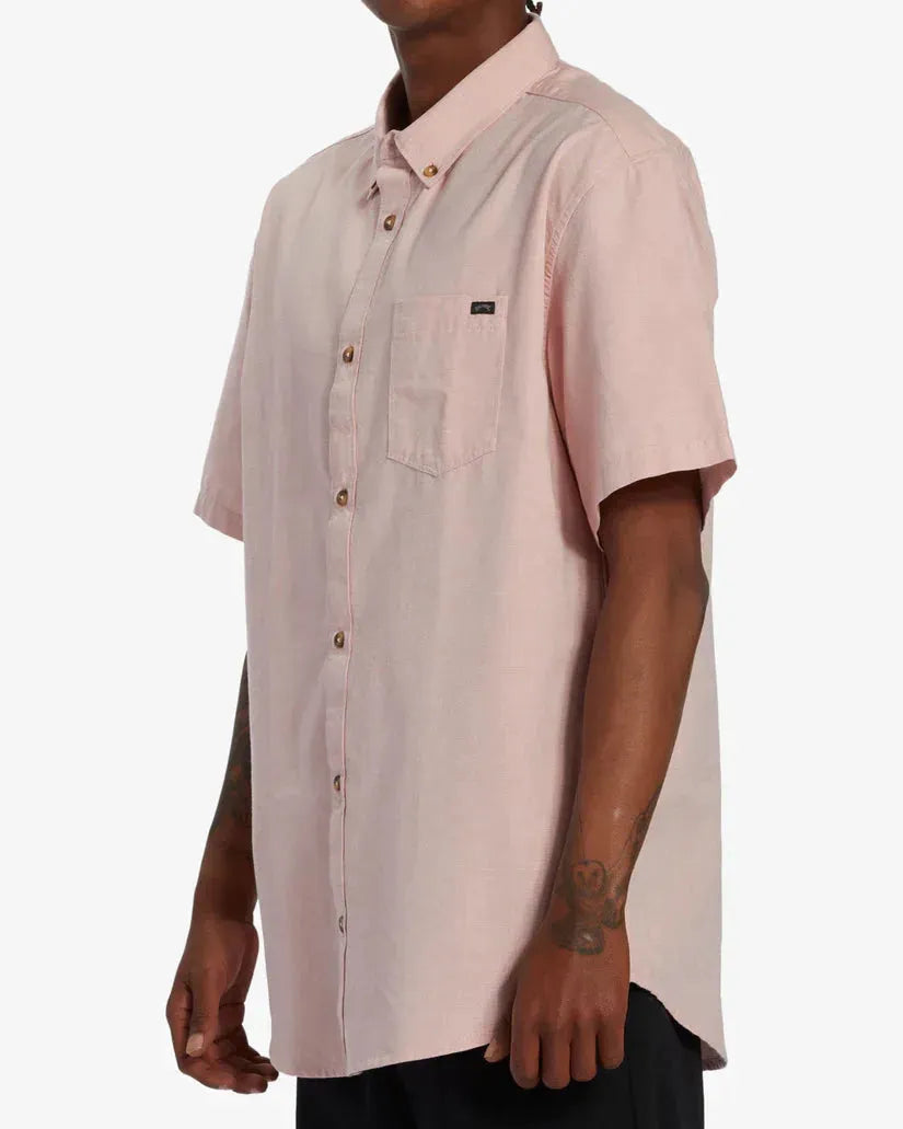 Billabong Men's All Day Button Shirt Dusty Pink pic 8 | SoHa Surf Shop