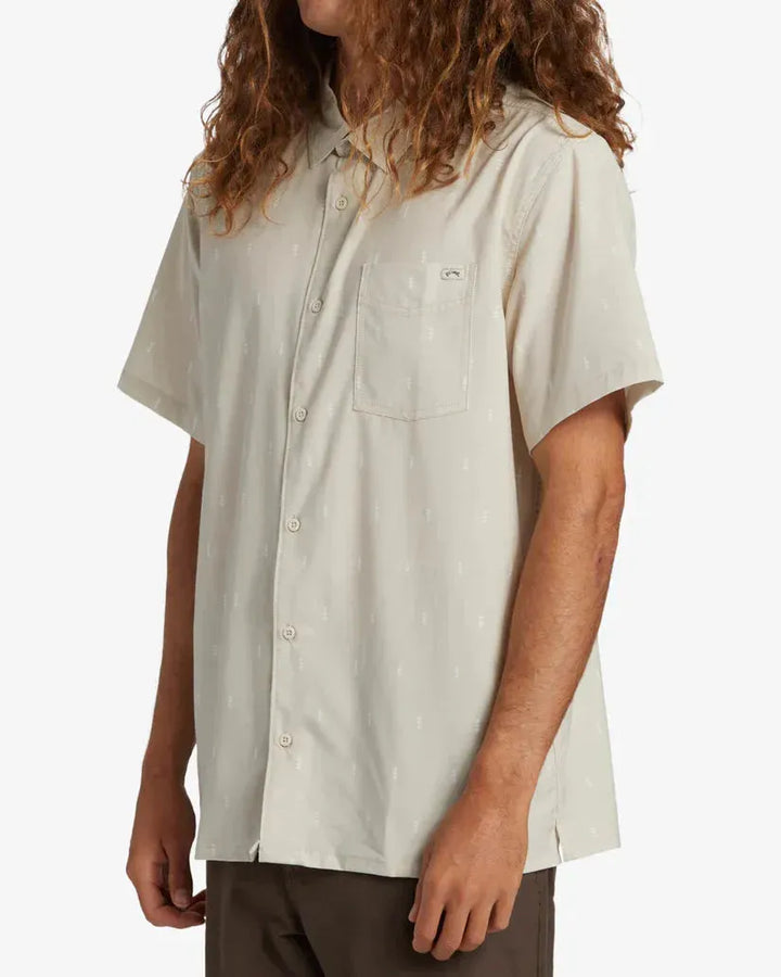 Billabong Men's Surftrek Button Up Shirt Cream pic 4 | SoHa Surf Shop