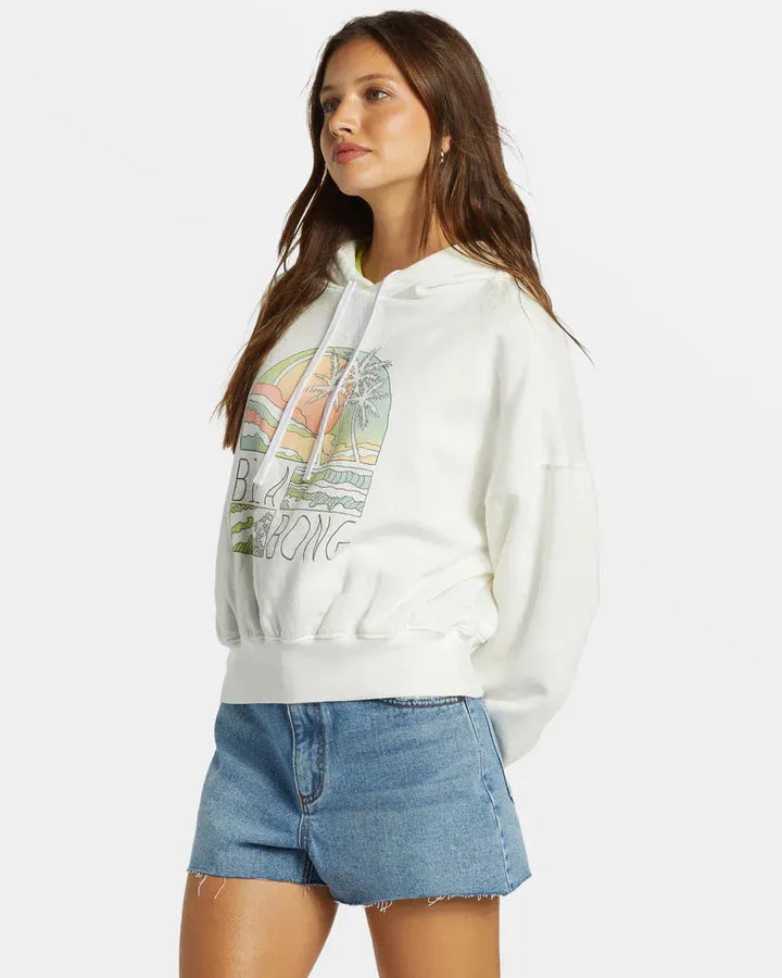 Billabong Women's All Time Fleece Pullover Salt Crystal pic 4 | SoHa Surf Shop