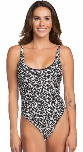 Cheetah Scoop Neck One Piece Suit Cheetah pic 1 | SoHa Surf Shop