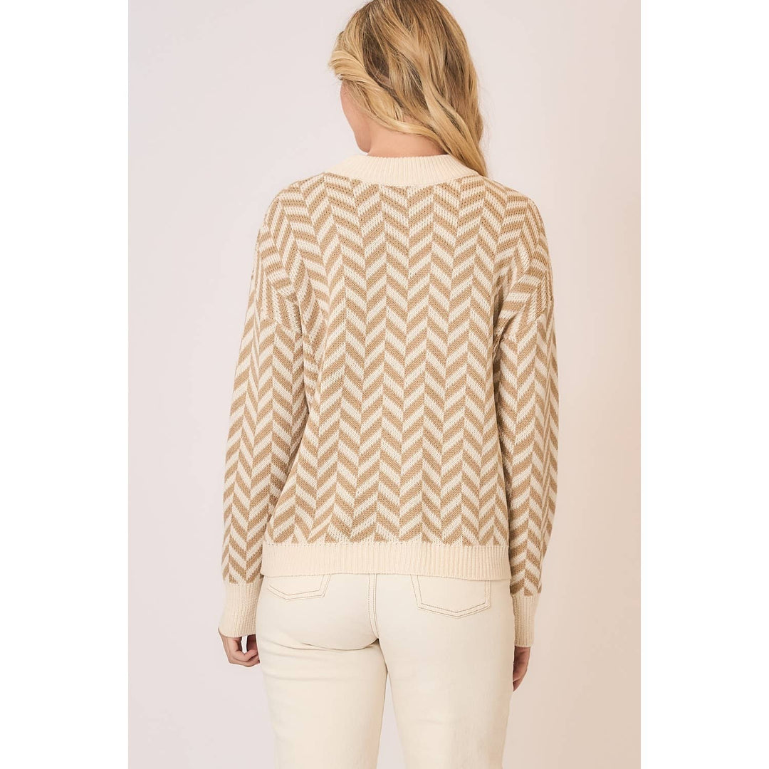 High Neck Herring Bone Knit Sweater5