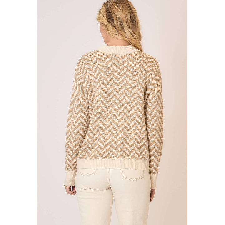 High Neck Herring Bone Knit Sweater5