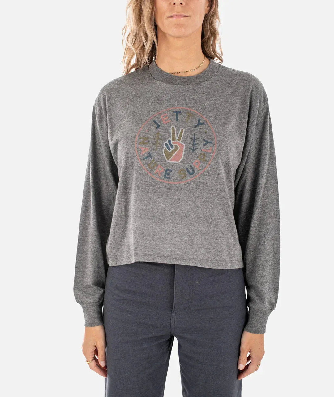 Jetty Women's Good Natural Long Sleeve Tshirt Grey pic 1 | SoHa Surf Shop