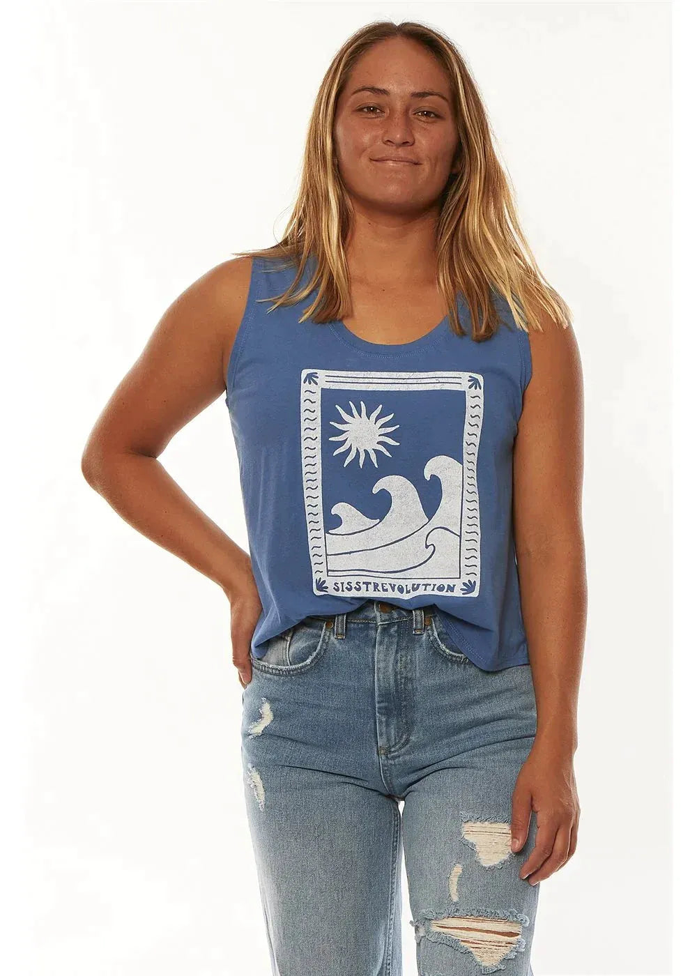 High Seas Knit Tank Final Sale Blueberry pic 1 | SoHa Surf Shop