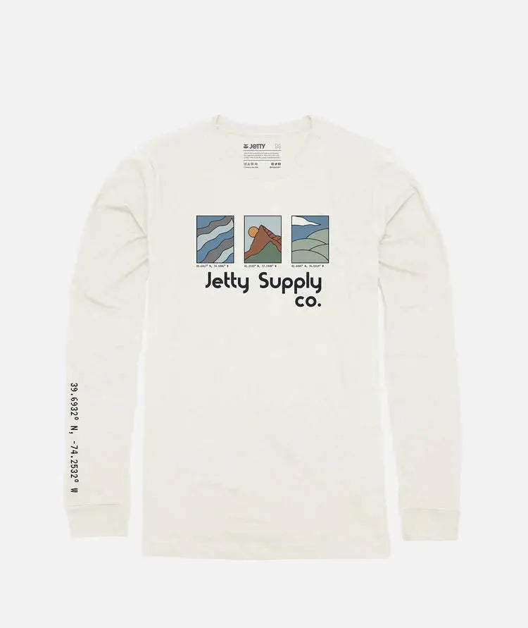 Jetty Men's Destinations Long Sleeve White pic 1 | SoHa Surf Shop