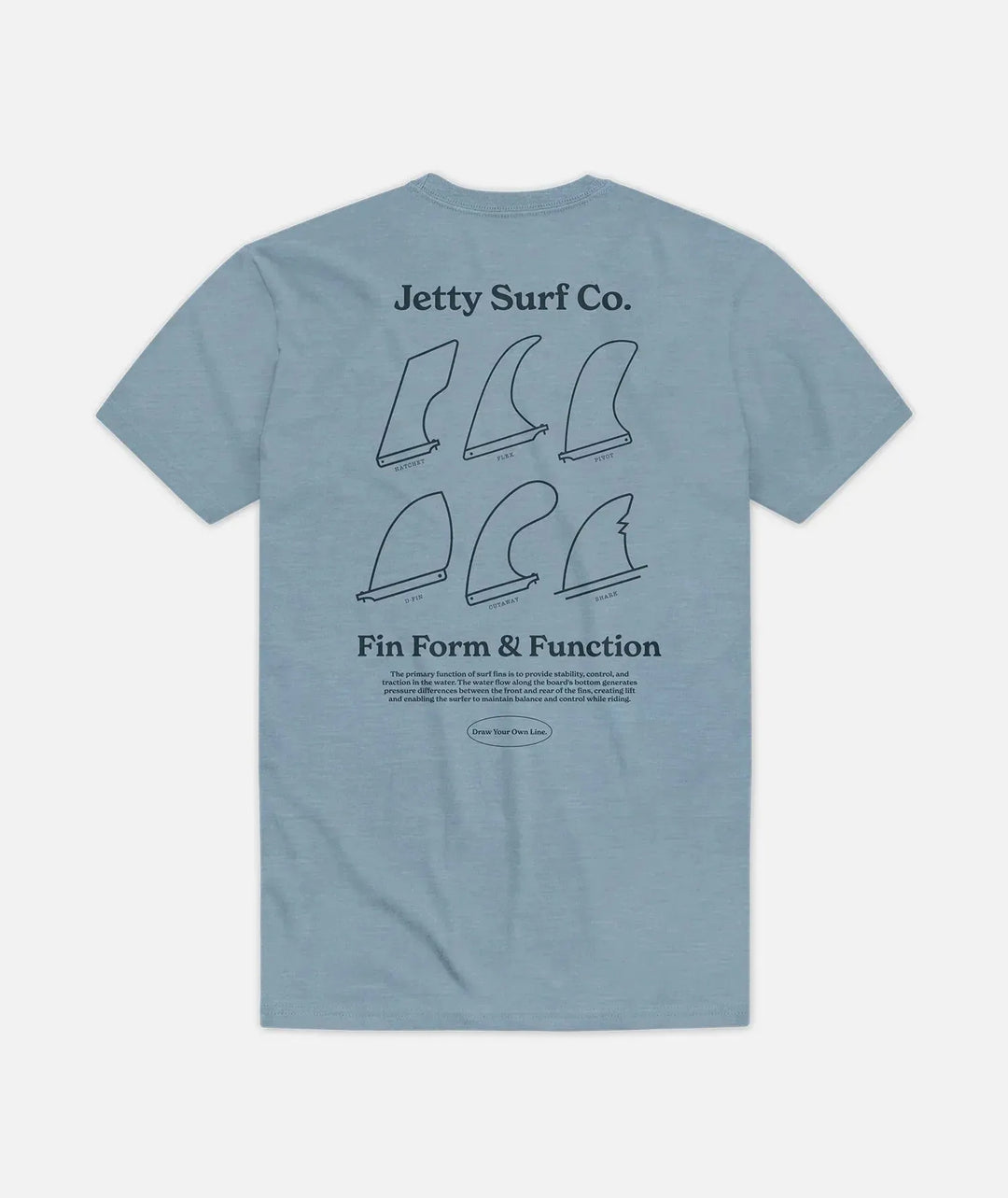 Jetty Men's Fins Tee Fog pic 1 | SoHa Surf Shop