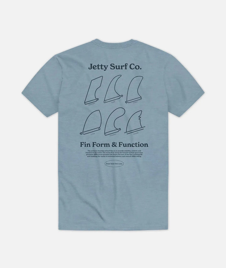 Jetty Men's Fins Tee Fog pic 1 | SoHa Surf Shop