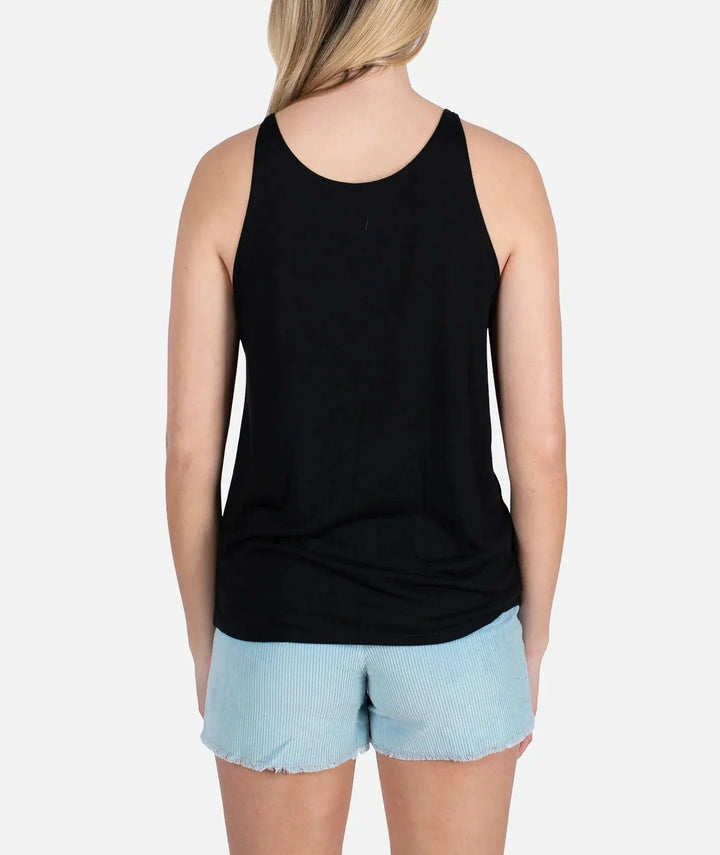 Jetty Women's Still Life Tank Top Black pic 2 | SoHa Surf Shop