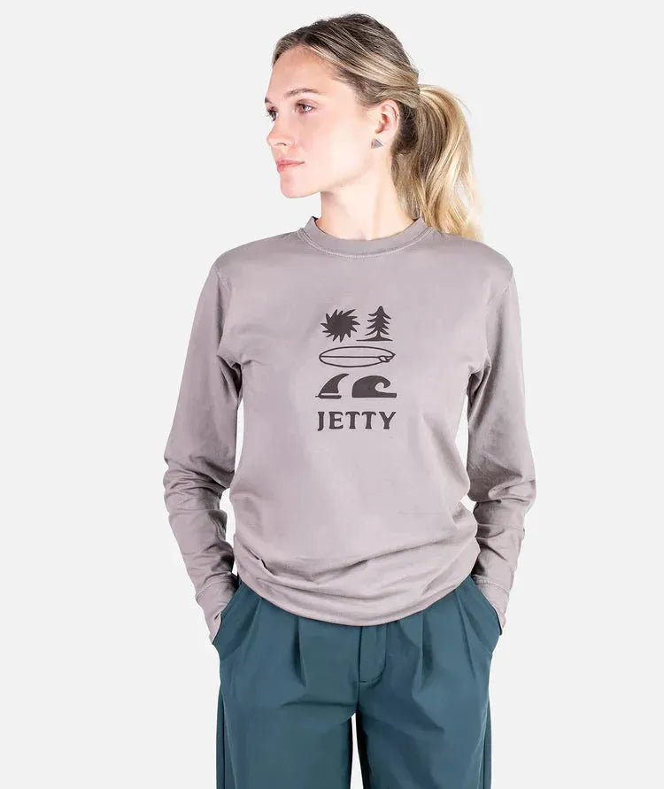Jetty Women's Terrains Long Sleeve Grey pic 1 | SoHa Surf Shop