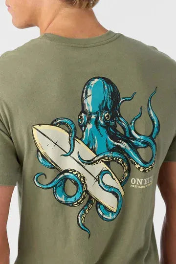 Oneill Men's Sea Spider Standard Tee Deep Lichen Green pic 4 | SoHa Surf Shop