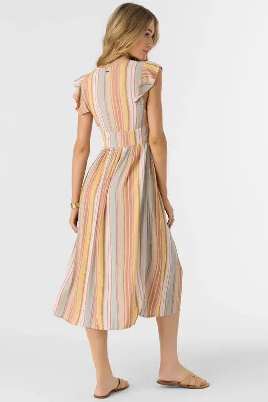 Oneill Women's Rainey Stripe Dress Multi Clr pic 2 | SoHa Surf Shop